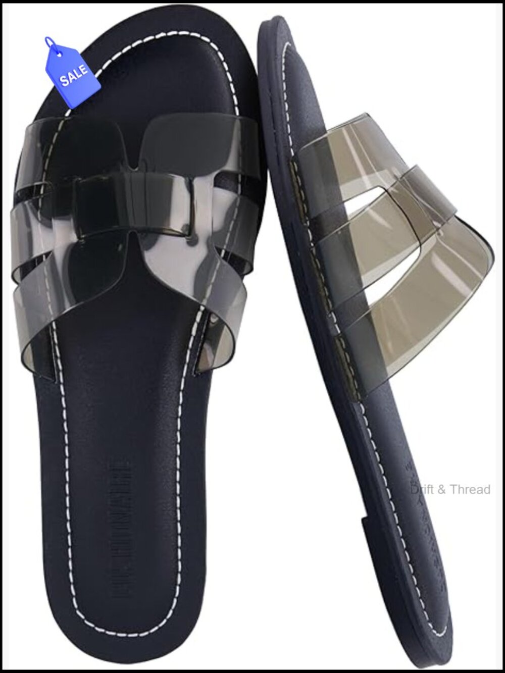 Cushion Footbed Jelly Slide Sandals with Comfort Insole